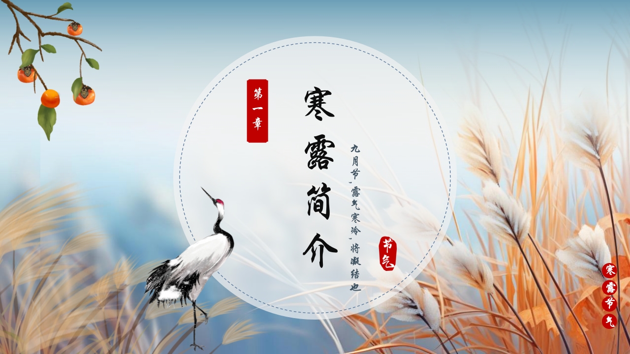 蓝色插画风深秋寒露谈养生PPT3