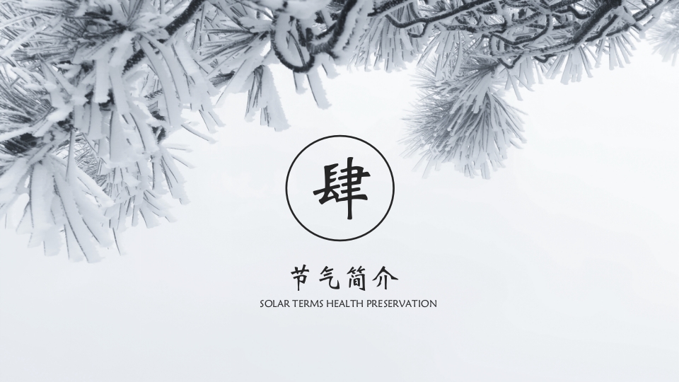 挂满霜的松树背景的霜降节气介绍PPT课件18