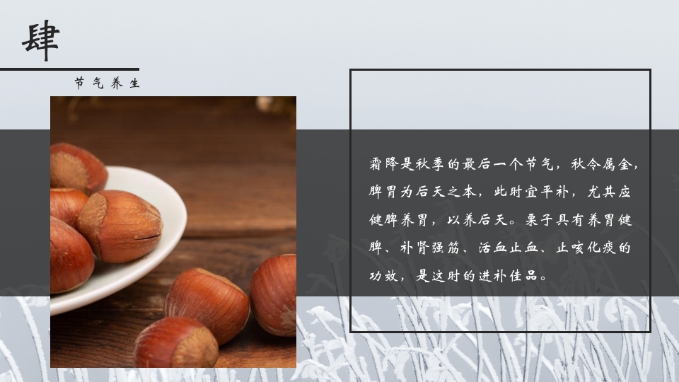 挂满霜的松树背景的霜降节气介绍PPT课件19