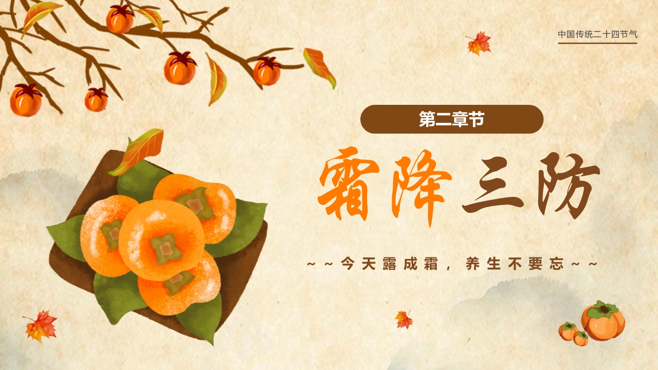 橙色插画风霜降节气养生指南PPT6