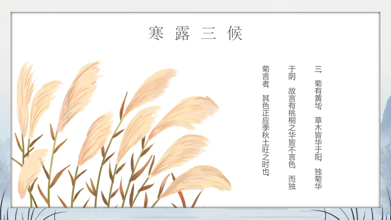 群山仙鹤背景的寒露时节节气介绍PPT课件11