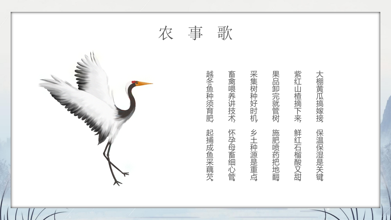 群山仙鹤背景的寒露时节节气介绍PPT课件22