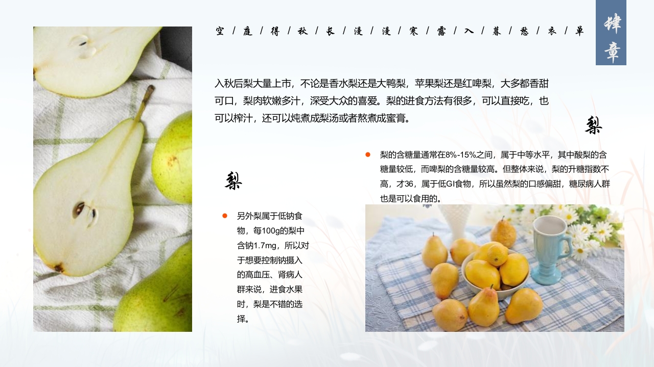 蓝色插画风深秋寒露谈养生PPT20