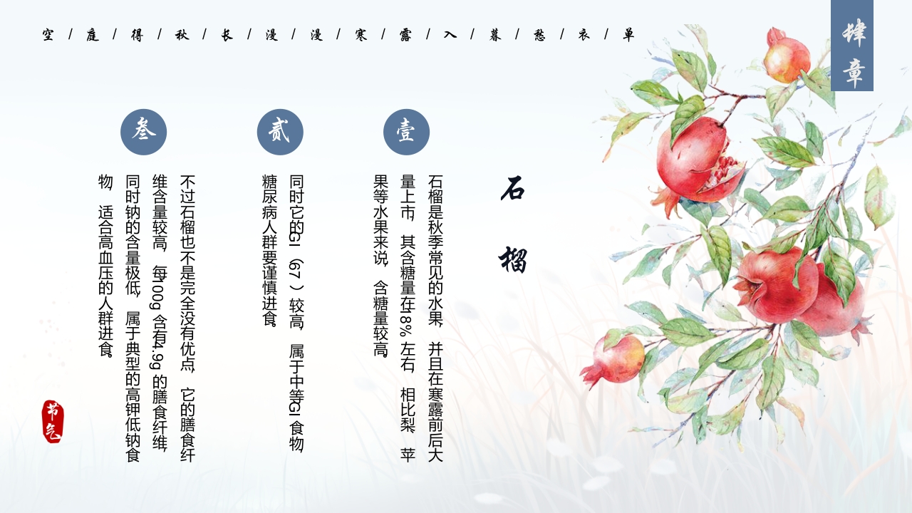 蓝色插画风深秋寒露谈养生PPT23
