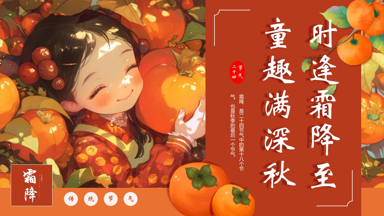 “时逢霜降至童趣满深秋”霜降节气介绍PPT课件27