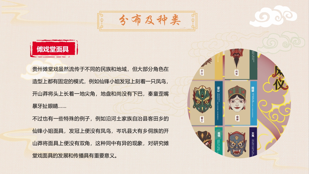 “傩戏面具”中国非遗文化傩戏介绍PPT课件17