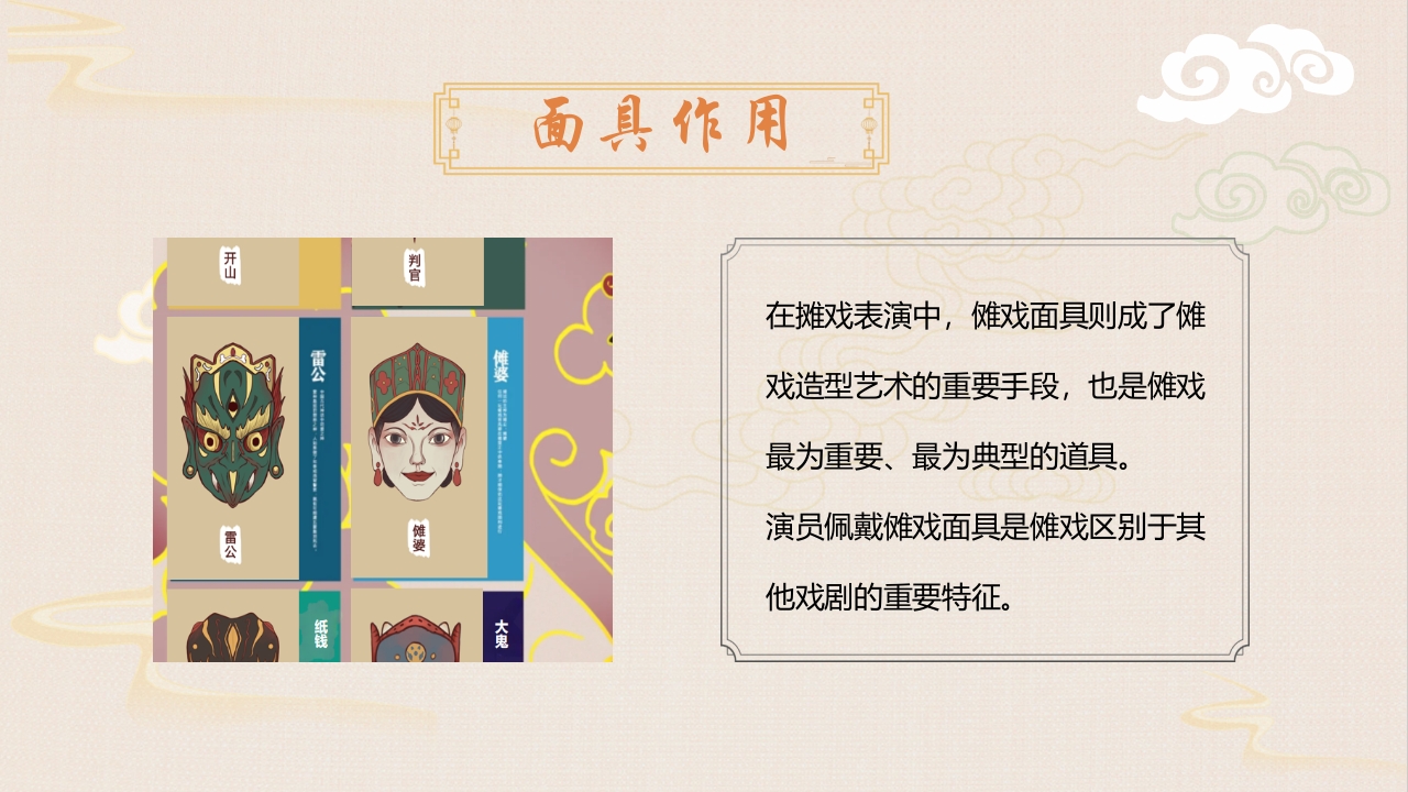 “傩戏面具”中国非遗文化傩戏介绍PPT课件23