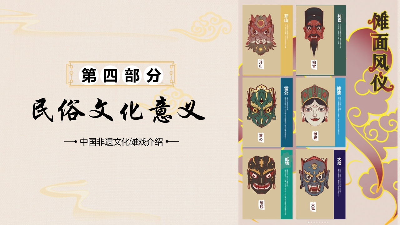 “傩戏面具”中国非遗文化傩戏介绍PPT课件24