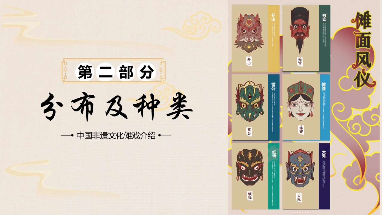 “傩戏面具”中国非遗文化傩戏介绍PPT课件8