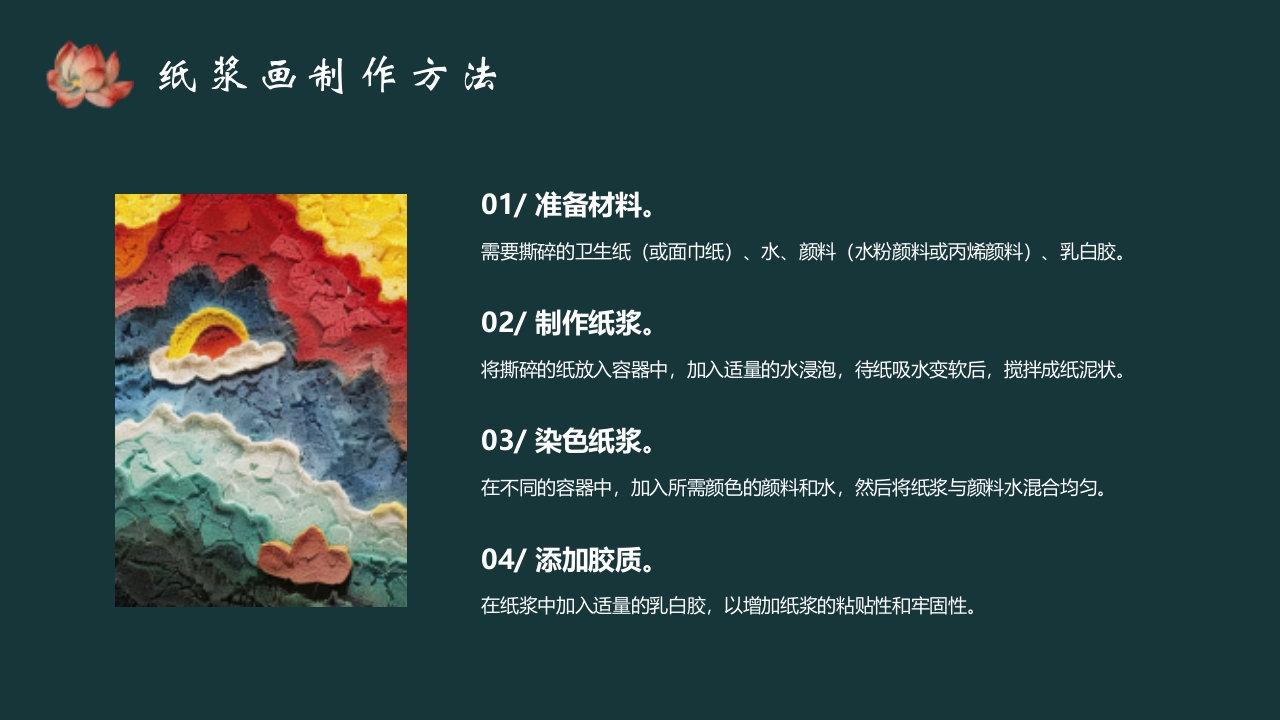 《纸尖艺术别具浆心》非物质文化遗产纸浆画介绍PPT课件10
