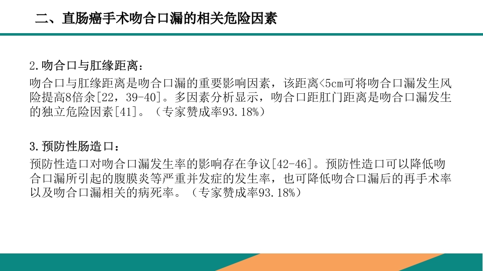 直肠癌手术吻合口漏诊断预防及处理专家共识PPT课件13