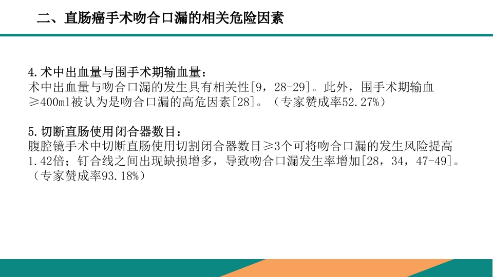 直肠癌手术吻合口漏诊断预防及处理专家共识PPT课件14