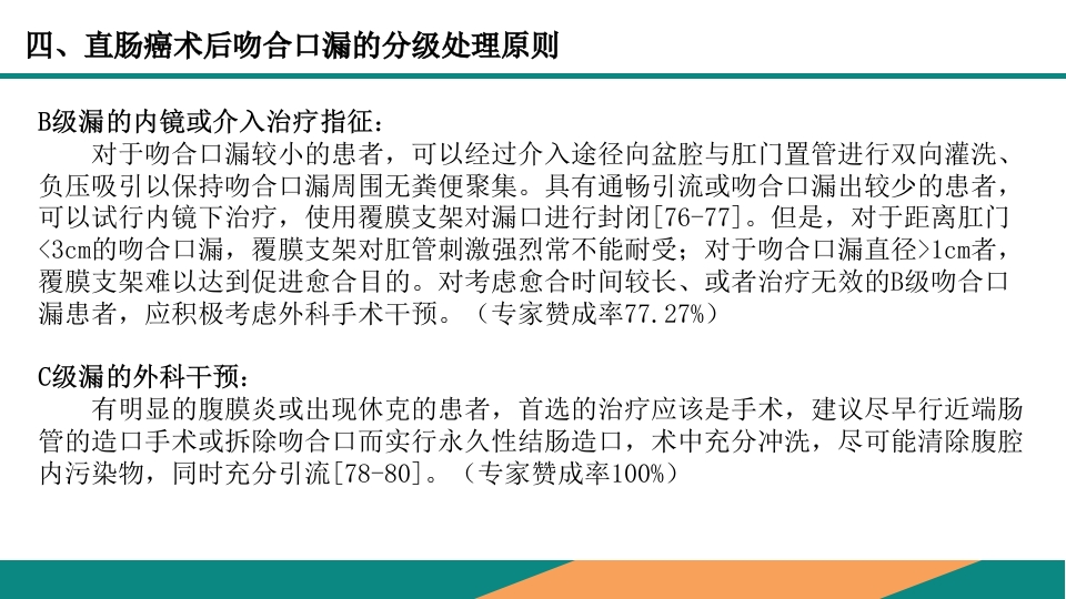 直肠癌手术吻合口漏诊断预防及处理专家共识PPT课件24