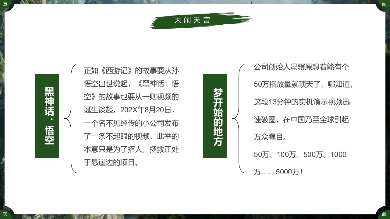 古建筑背景的黑神话悟空游戏宣传PPT课件5