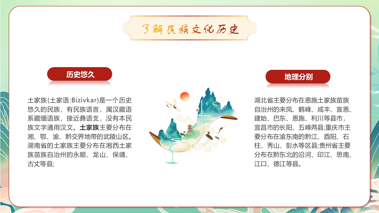 国潮风“土家族文化之旅”民族文化介绍PPT课件4