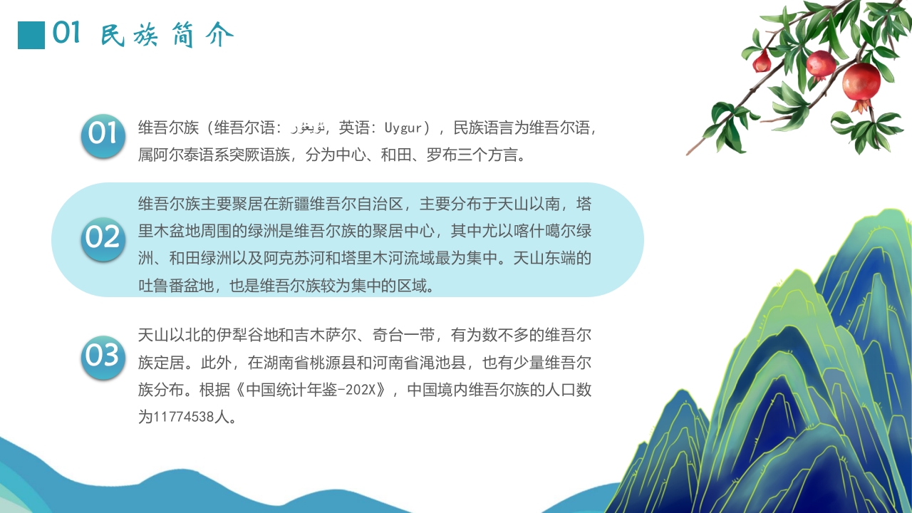 国潮风少数民族维吾尔族介绍PPT课件4