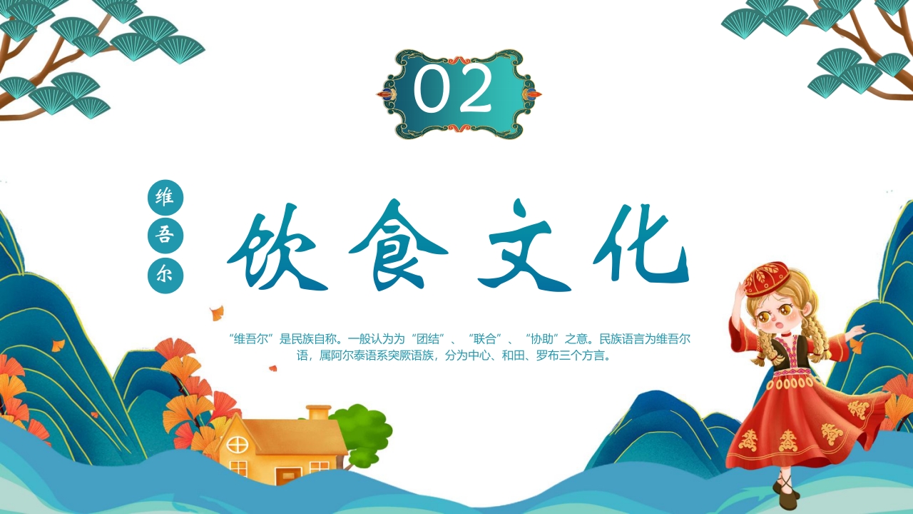 国潮风少数民族维吾尔族介绍PPT课件6