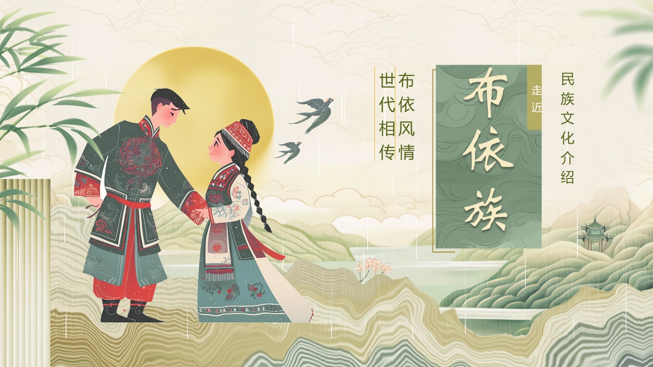 少数民族人物背景的布依族民族文化介绍PPT课件24