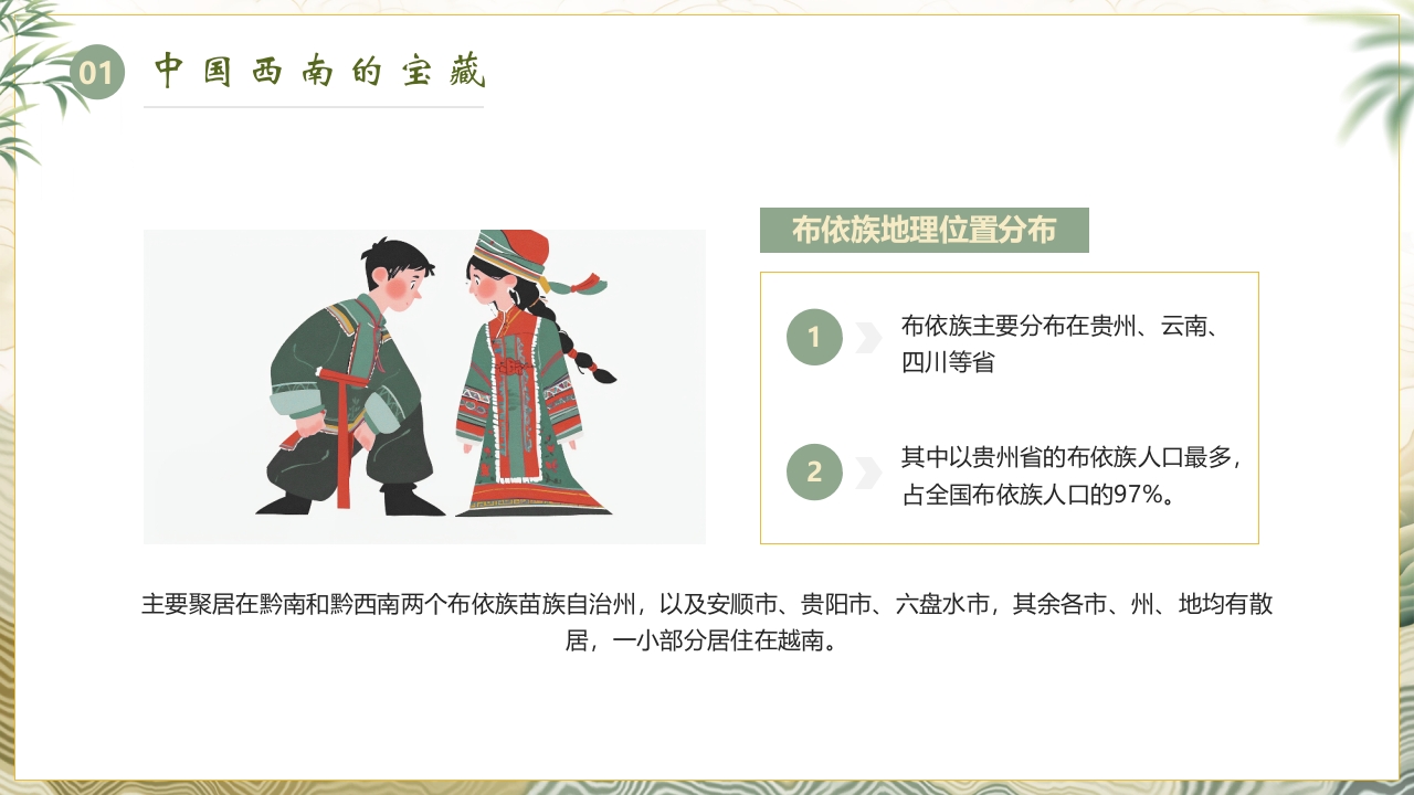 少数民族人物背景的布依族民族文化介绍PPT课件5