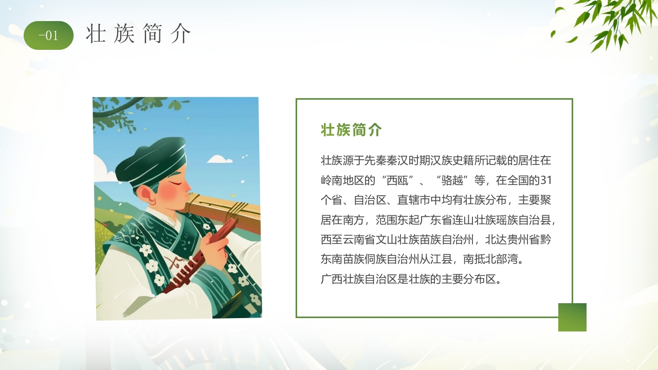 插画风“壮族嘿贝侬”民族文化宣传教育PPT课件5