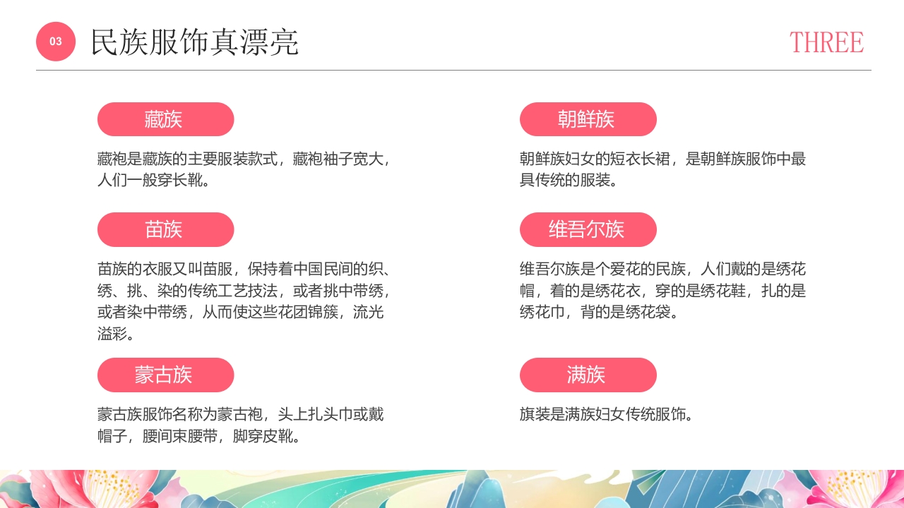 国潮风《多彩的少数民族》民族文化介绍PPT课件10