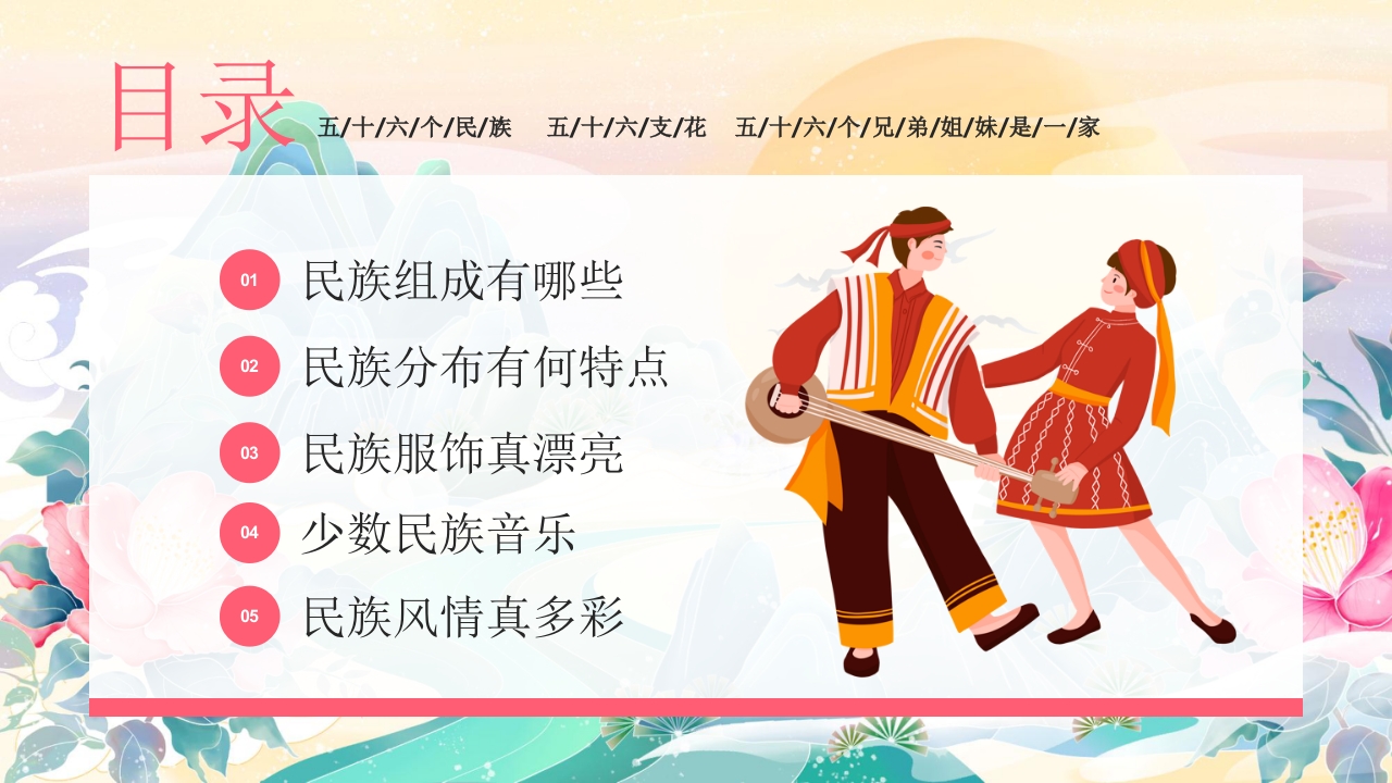 国潮风《多彩的少数民族》民族文化介绍PPT课件2