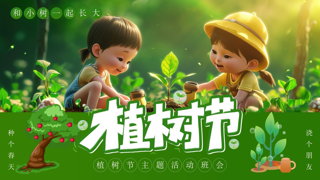 《和小树一起长大》幼儿园植树节PPT课件14