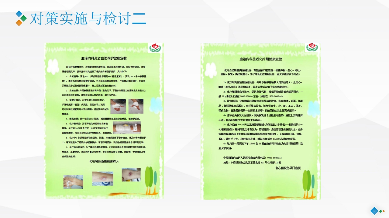 PDCA-降低血液肿瘤患者住院化疗期间静脉炎的发生率PPT课件31