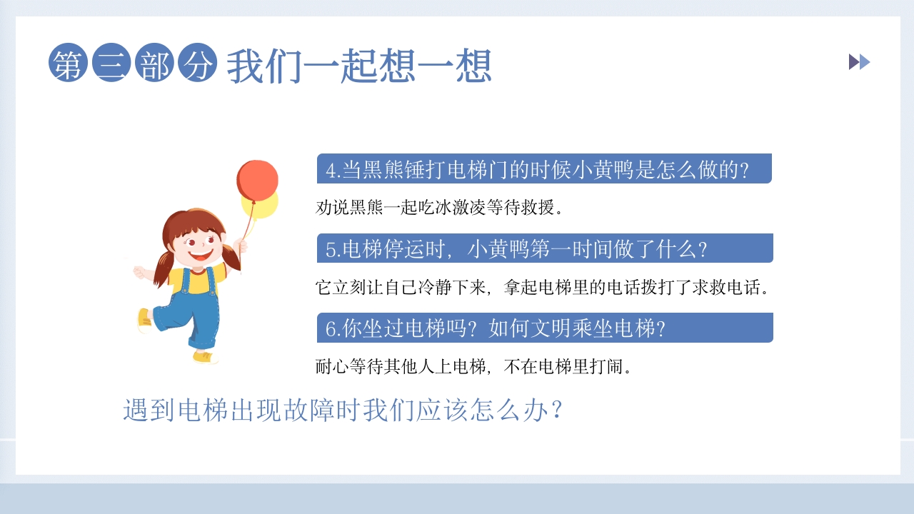 儿童电梯安全教育主题班会PPT课件11