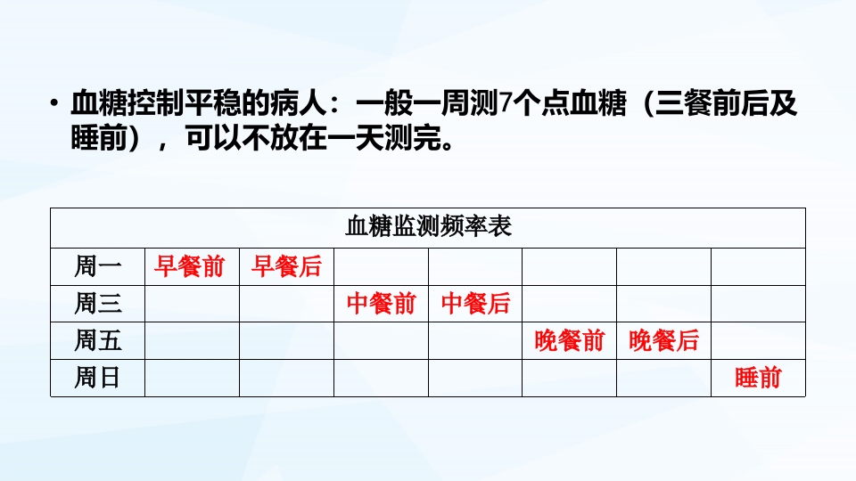 糖尿病病人的自我监测PPT课件13