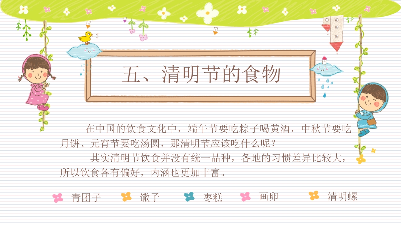 《快乐清明节》小学幼儿园主题班会PPT课件15