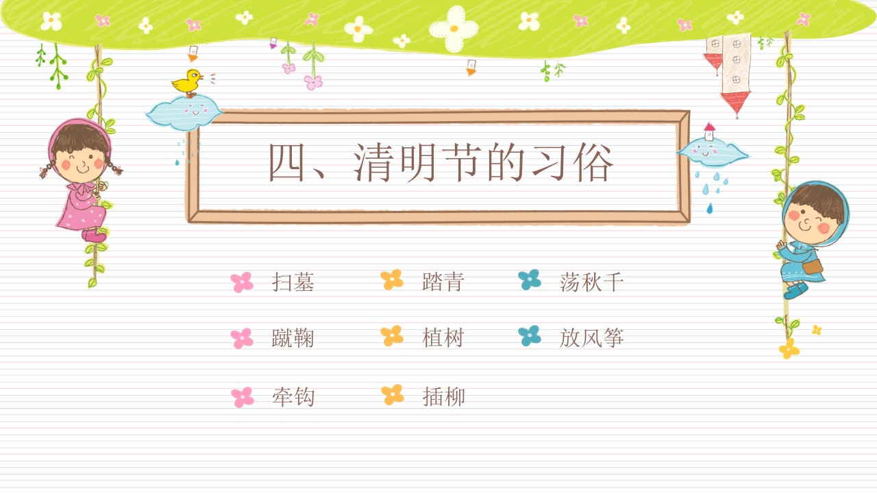 《快乐清明节》小学幼儿园主题班会PPT课件6