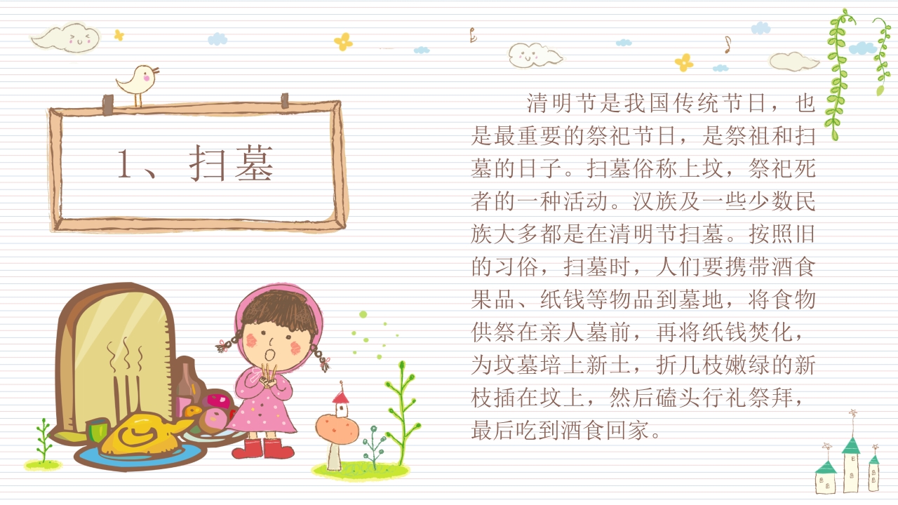 《快乐清明节》小学幼儿园主题班会PPT课件7