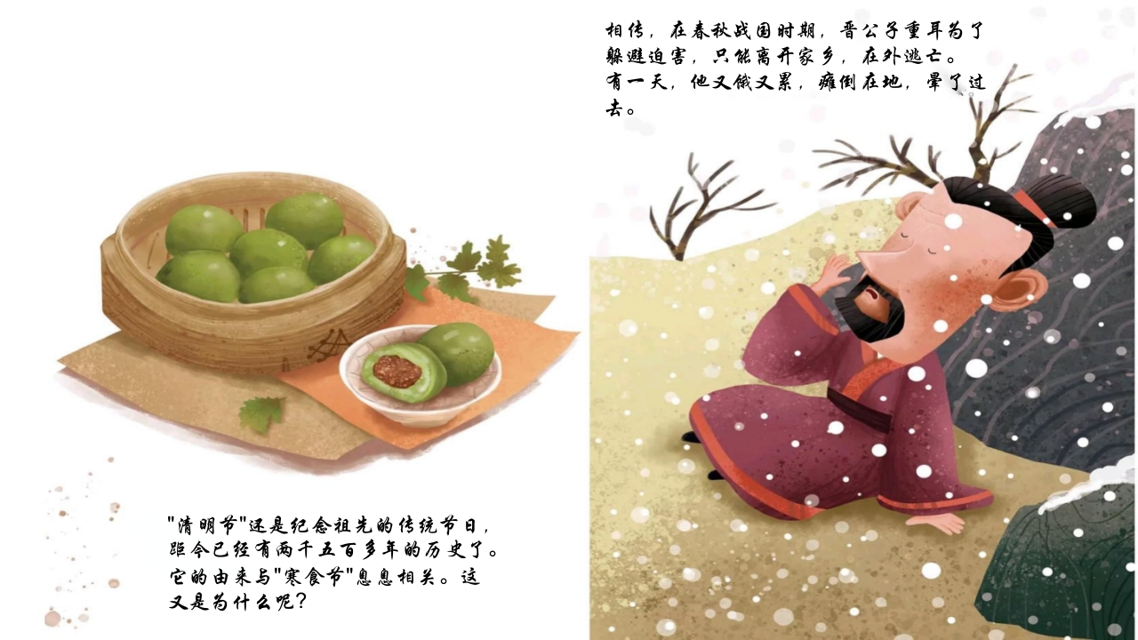 《清明节的来历》儿童绘本故事PPT课件4