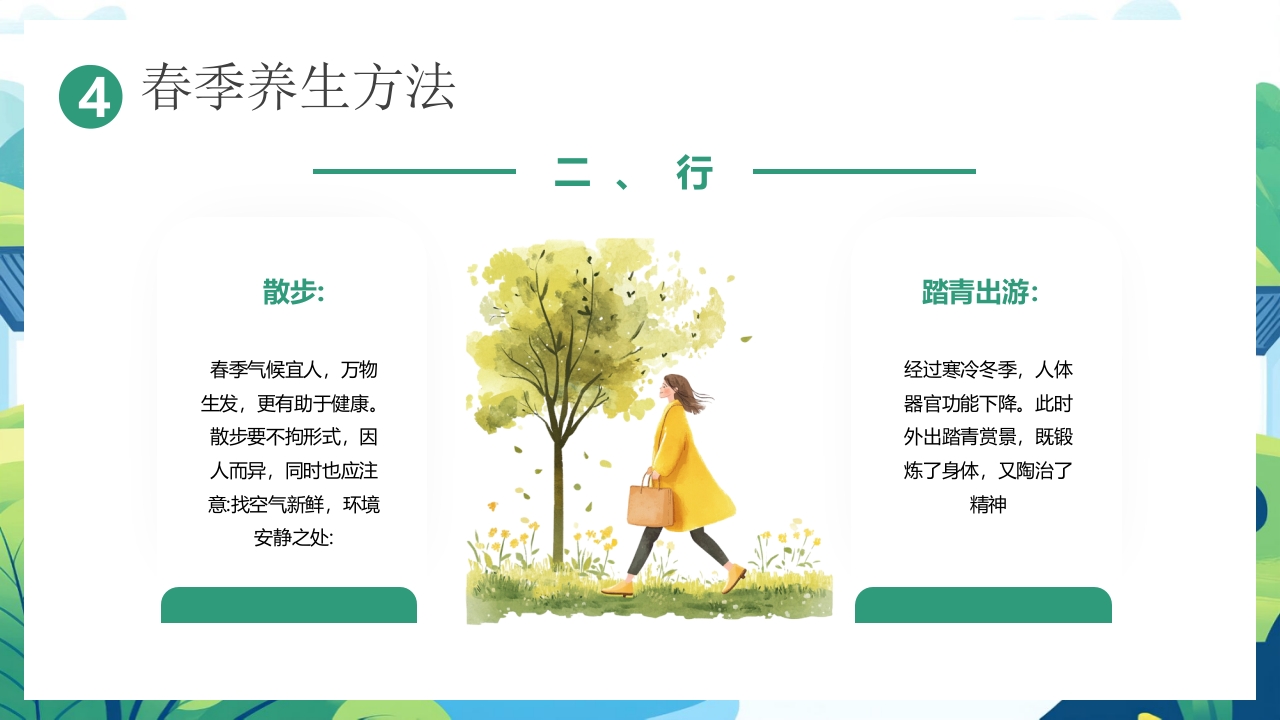 中国风背景的“春养生正当时”养生知识介绍PPT课件24
