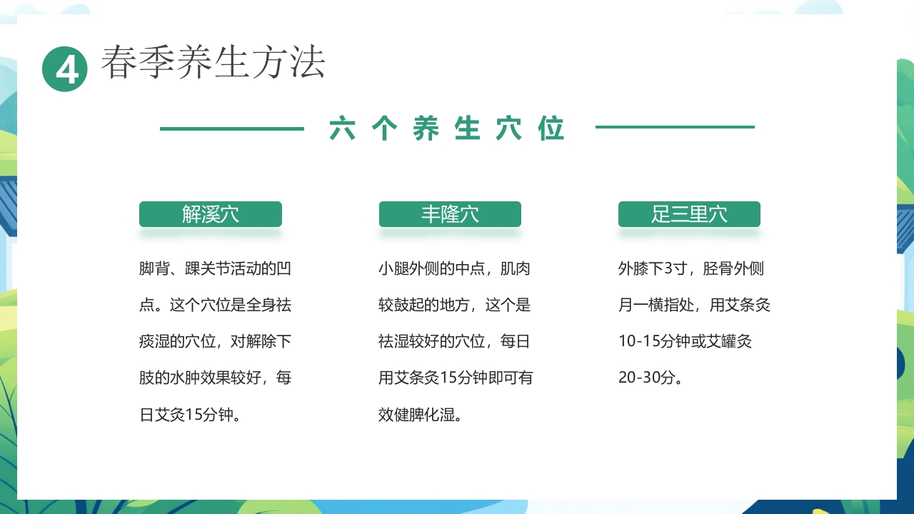 中国风背景的“春养生正当时”养生知识介绍PPT课件33