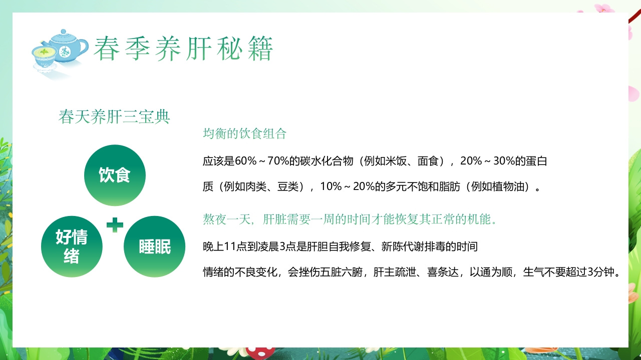 春季养肝养生知识讲座PPT课件15