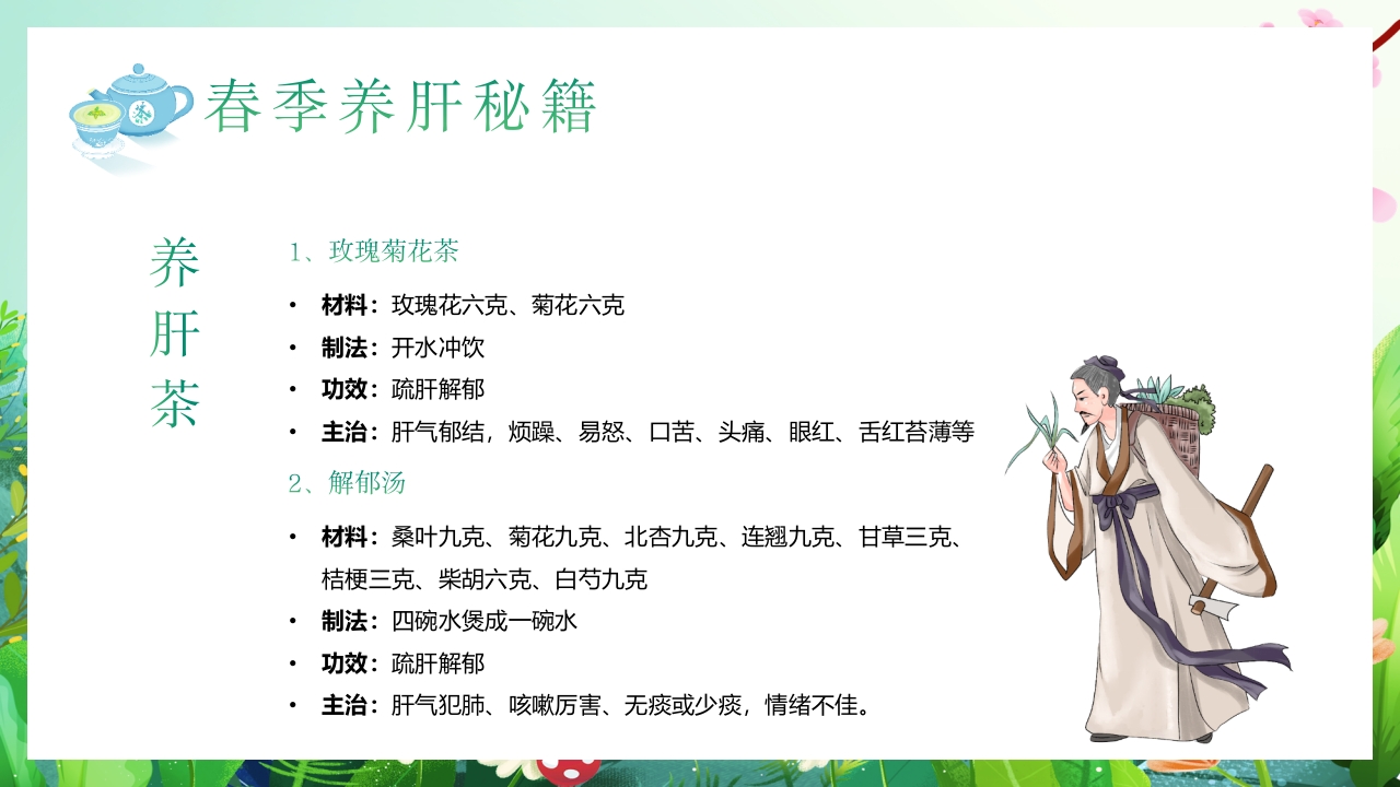 春季养肝养生知识讲座PPT课件17