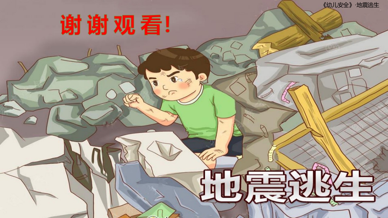 《幼儿安全》地震逃生PPT课件27