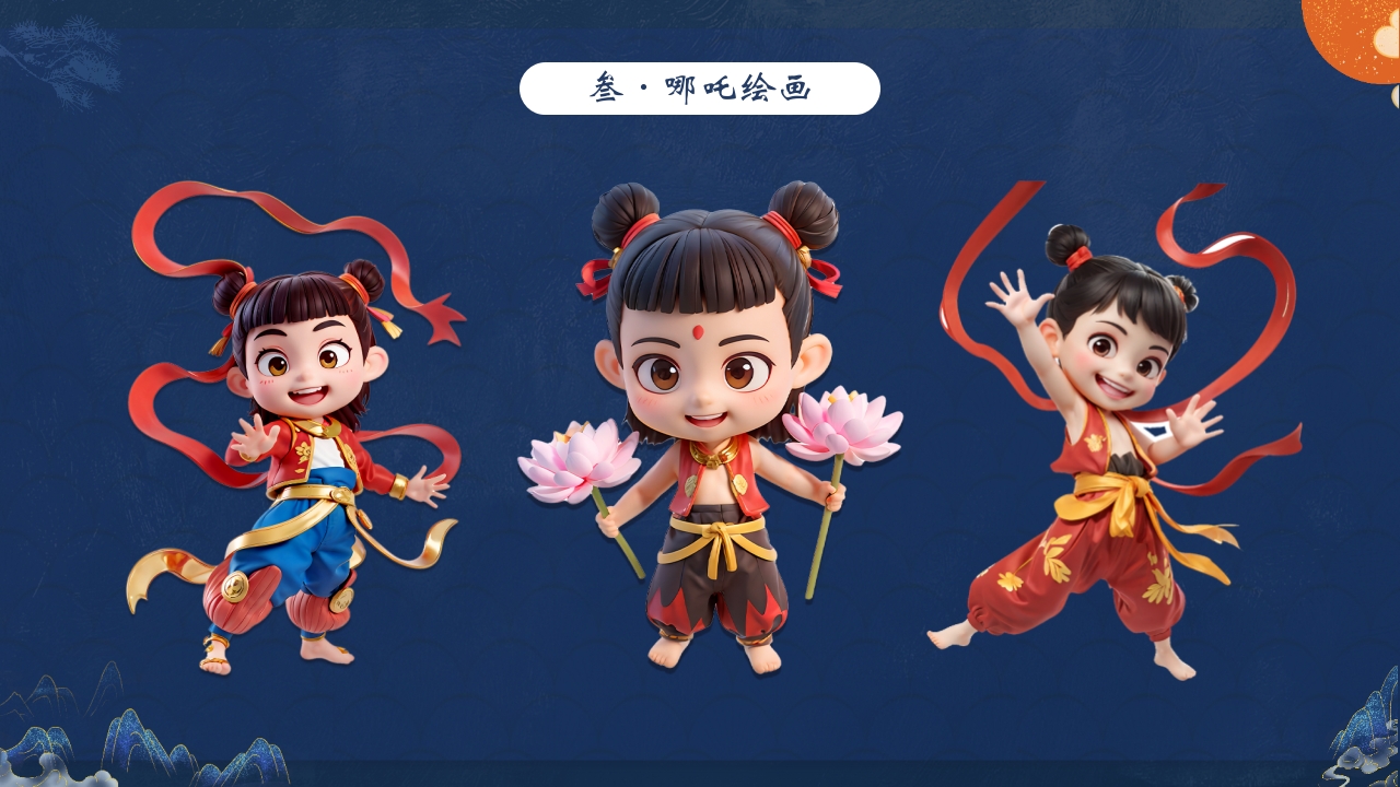 “哪吒小小画家”创意美术课PPT课件13