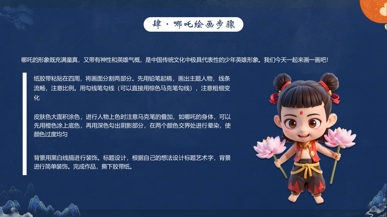 “哪吒小小画家”创意美术课PPT课件15