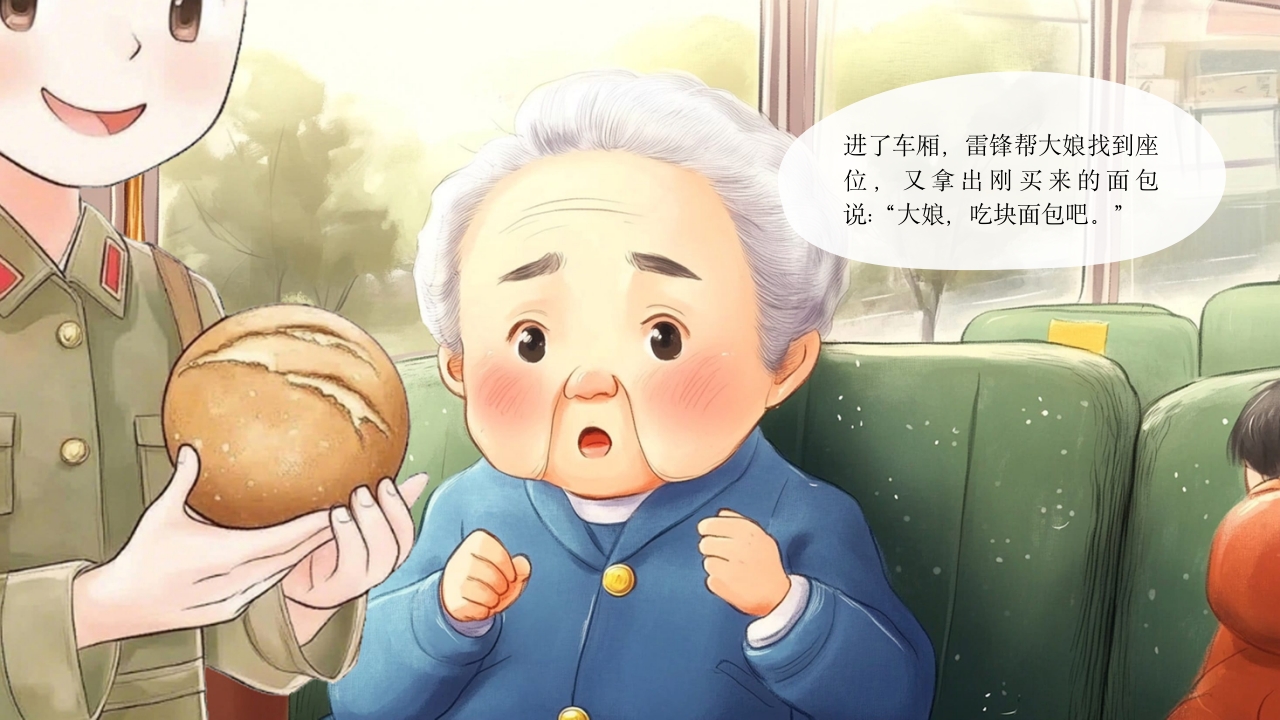 《雷锋的故事》儿童故事绘本幼儿园学雷锋PPT课件18