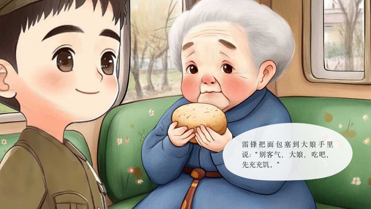 《雷锋的故事》儿童故事绘本幼儿园学雷锋PPT课件20