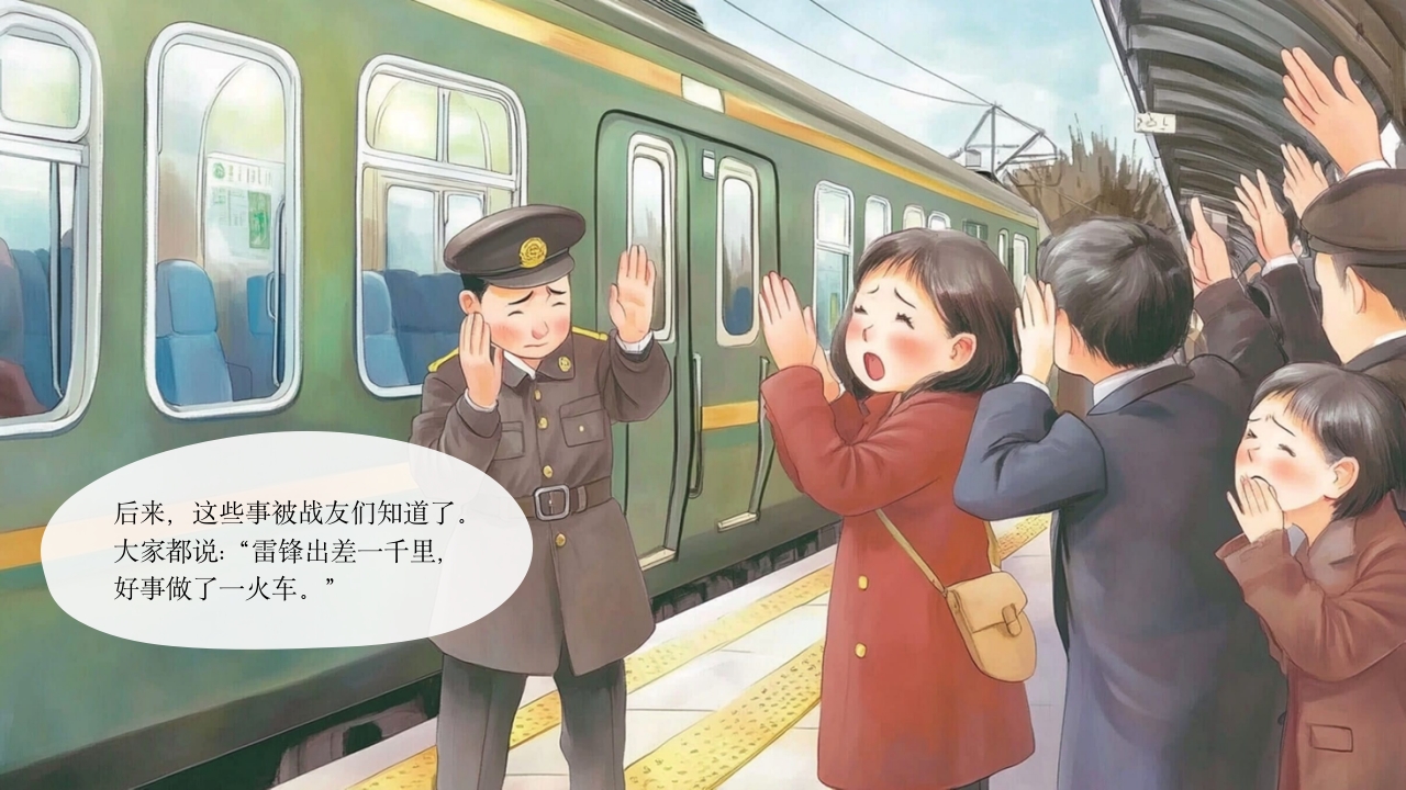 《雷锋的故事》儿童故事绘本幼儿园学雷锋PPT课件26