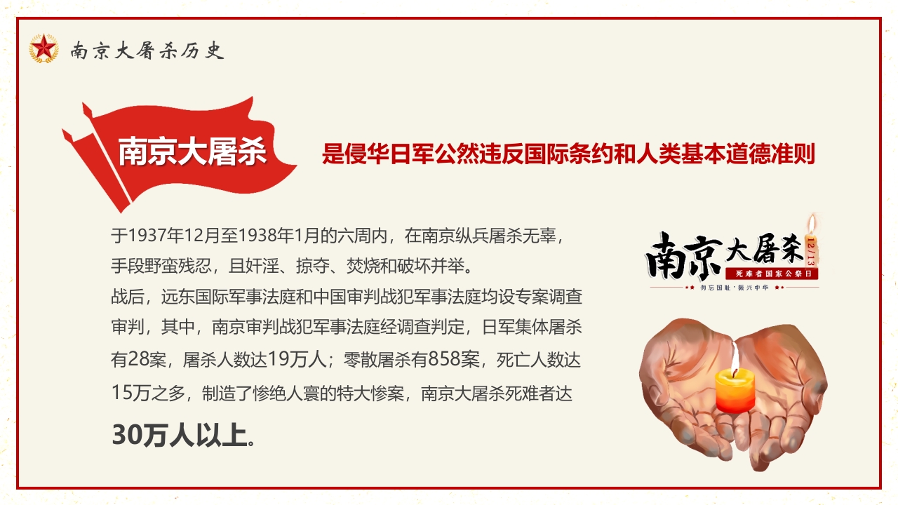 “勿忘国耻”南京大屠杀国家公祭日PPT课件12