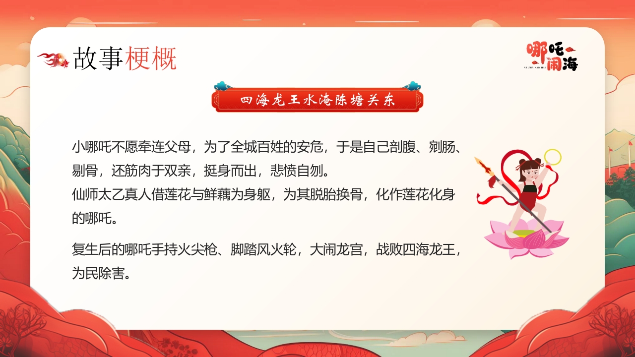 《哪吒闹海》神话传说赏析PPT课件12
