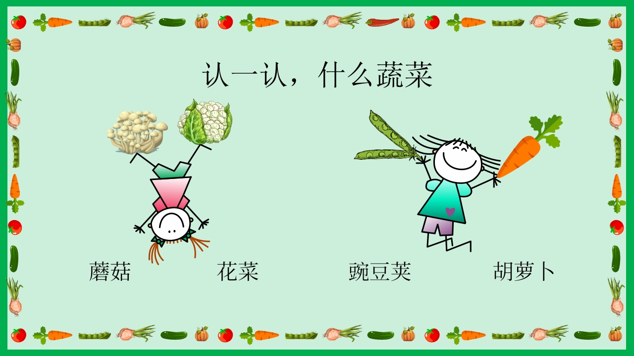 《我的蔬菜朋友》幼儿园中大班公开课PPT课件+word教案11