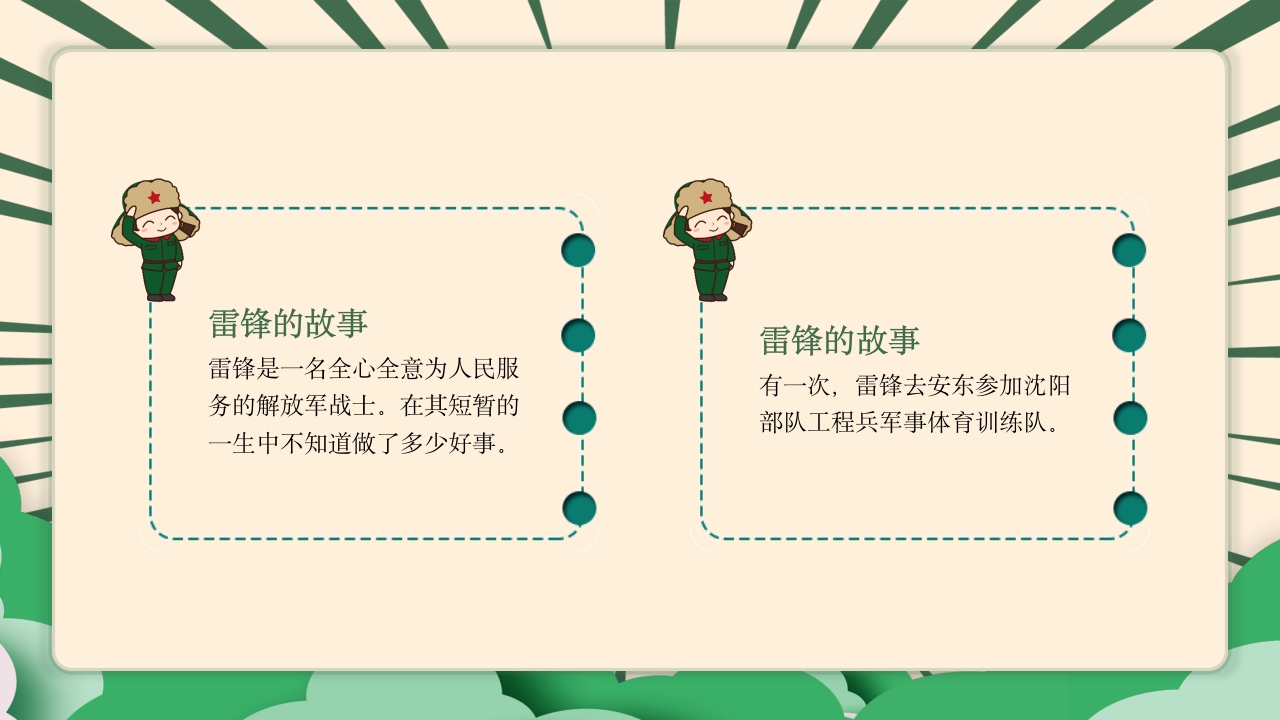 《雷锋故事》幼儿园小学生认识学雷锋的故事主题教学活动PPT课件2