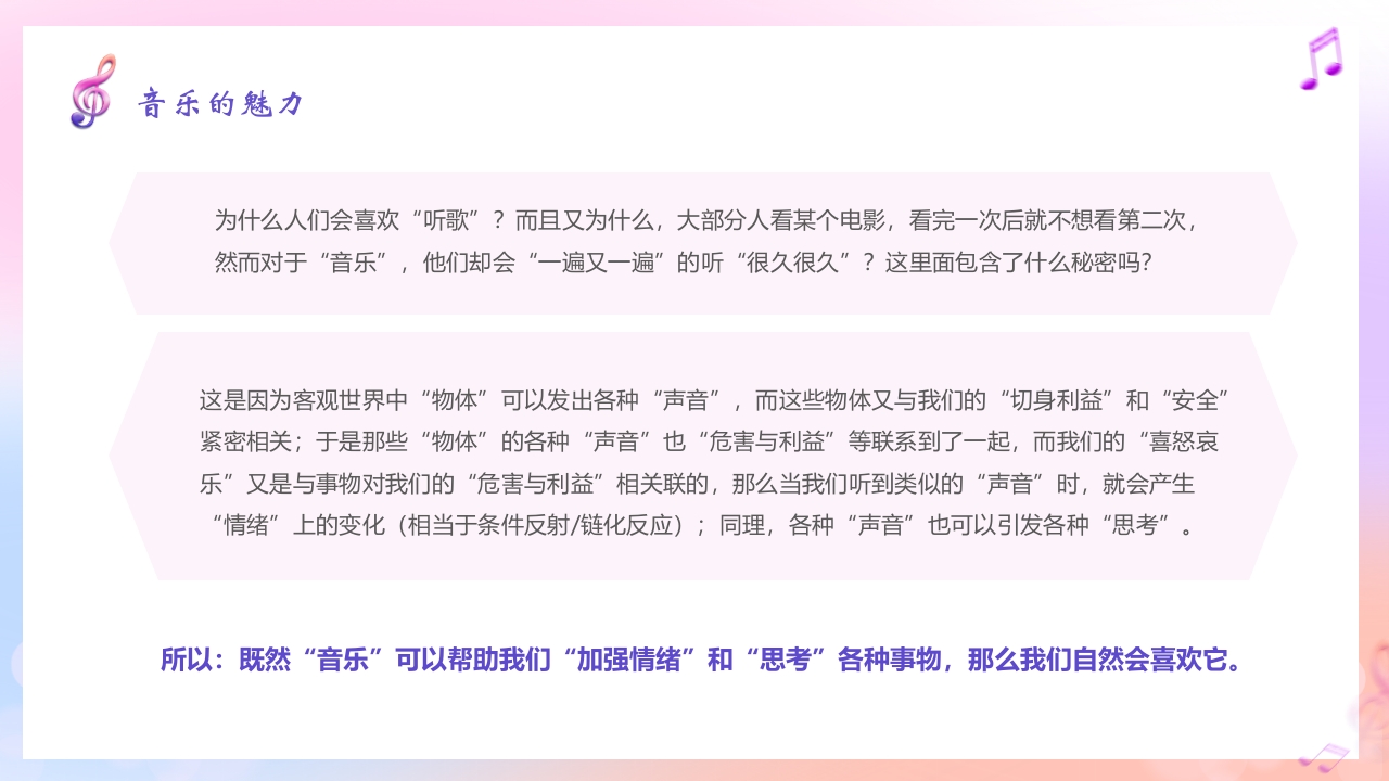 音符背景的音乐开学第一课PPT课件13