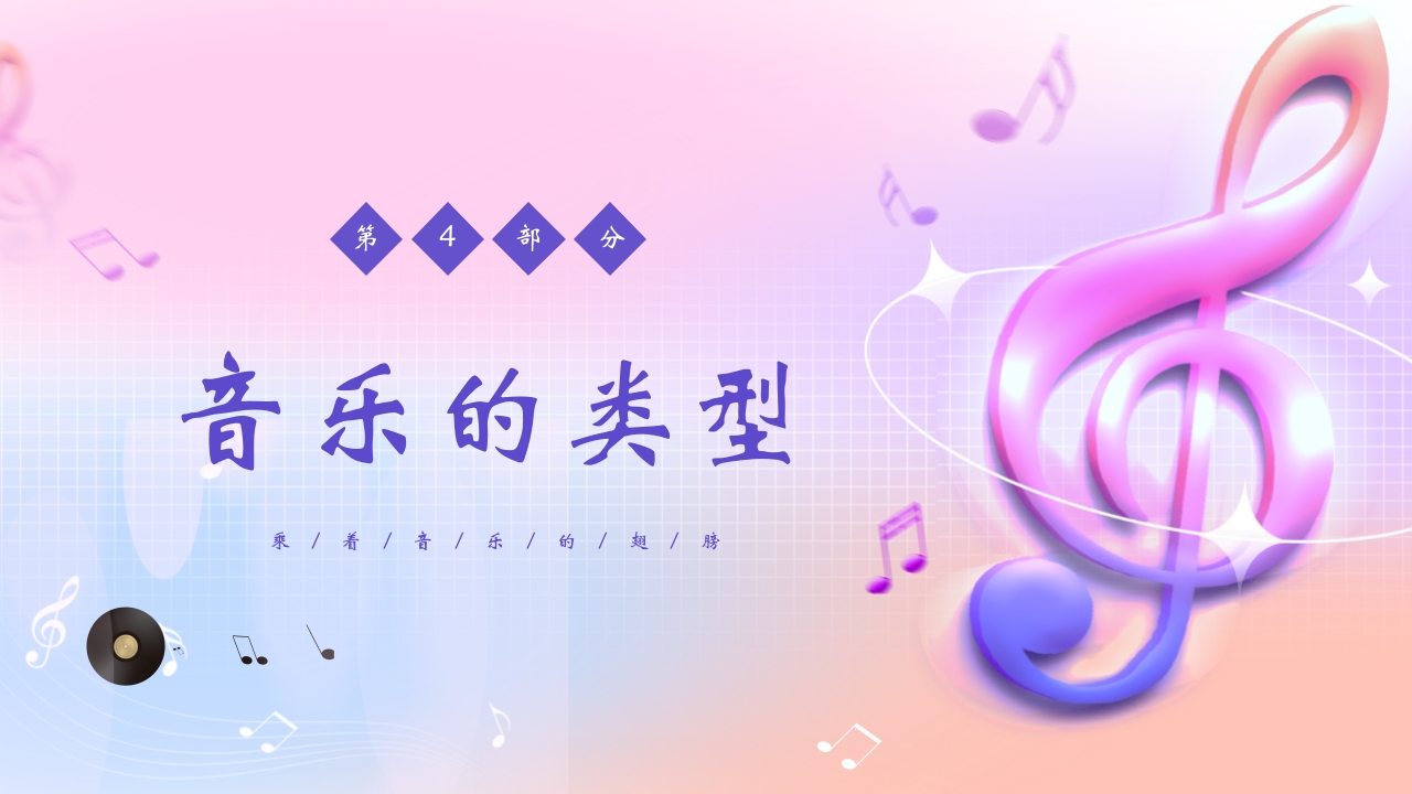 音符背景的音乐开学第一课PPT课件15